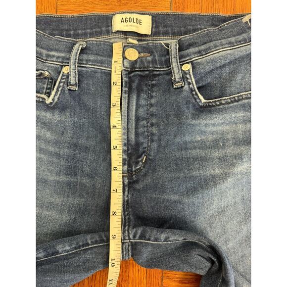 AGOLDE Sophie Mid Rise Skinny Size 28 Crop Ankle Raw Hem Jeans - Picture 6 of 12